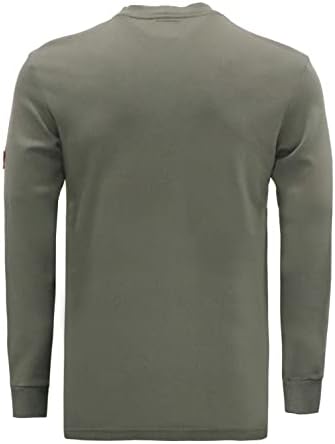 חולצות FR של טיקומלה לגברים חולצה עמידה בפני להבה NFPA2112/CAT2 7OZ מעכבי אש שרוול ארוך שרוול הנלי חולצות
