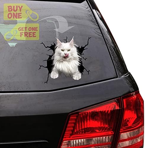 מיין קון חתול סדק מכונית מדבקה מכונית מדבקת מגנט נחמד ערכות מתנה לנשים מתחת לגיל 20