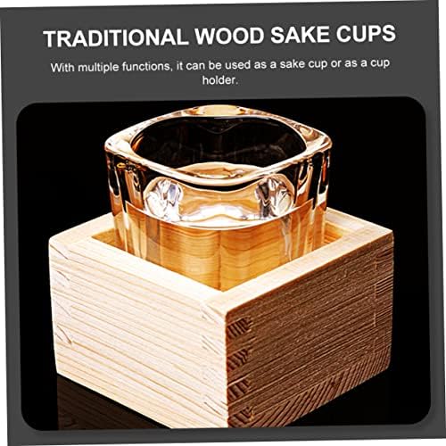 Zerodeko 2 PCS מחזיק סגנון מסו מעודן מעץ כוסות כוסות חג חאקי בית מתנה ביתית מסורת