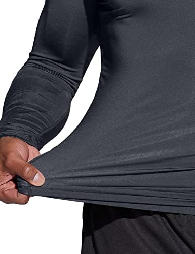 TSLA 1 או 2 חבילה של חולצות דחיסה של שרוול ארוך של גברים, חולצות דחיסה של שרוול ארוך, עליון בסיס אתלטי, חולצת טריקו של הילוך חורפי