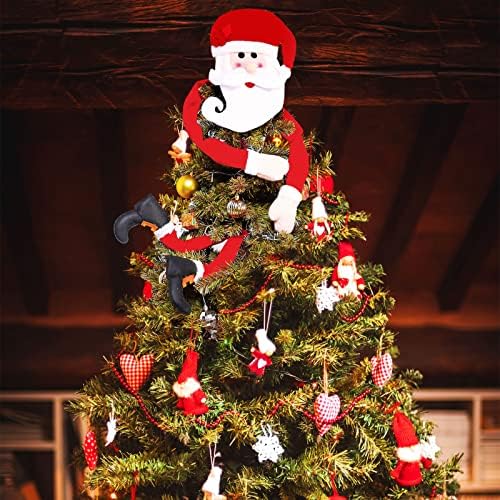 2 חתיכות עץ חג המולד גדול טופר סנטה עץ עץ טופר בכובע אדום וזרועות ארוכות מחבקות קישוטי סנטה סעיף חג המולד קישוט רגל סנטה עצי עצי חג המולד